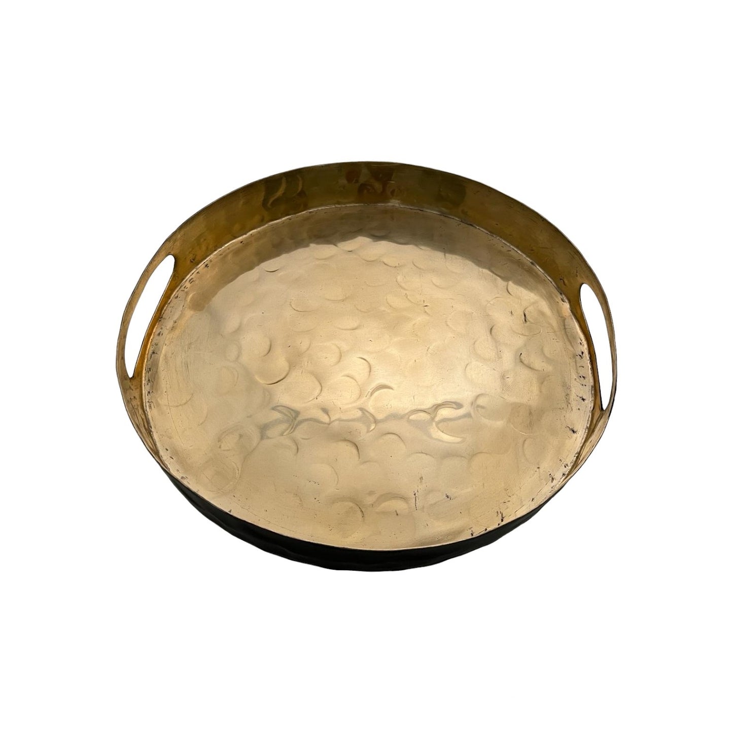 ROUND TRAY BLACK AND GOLD