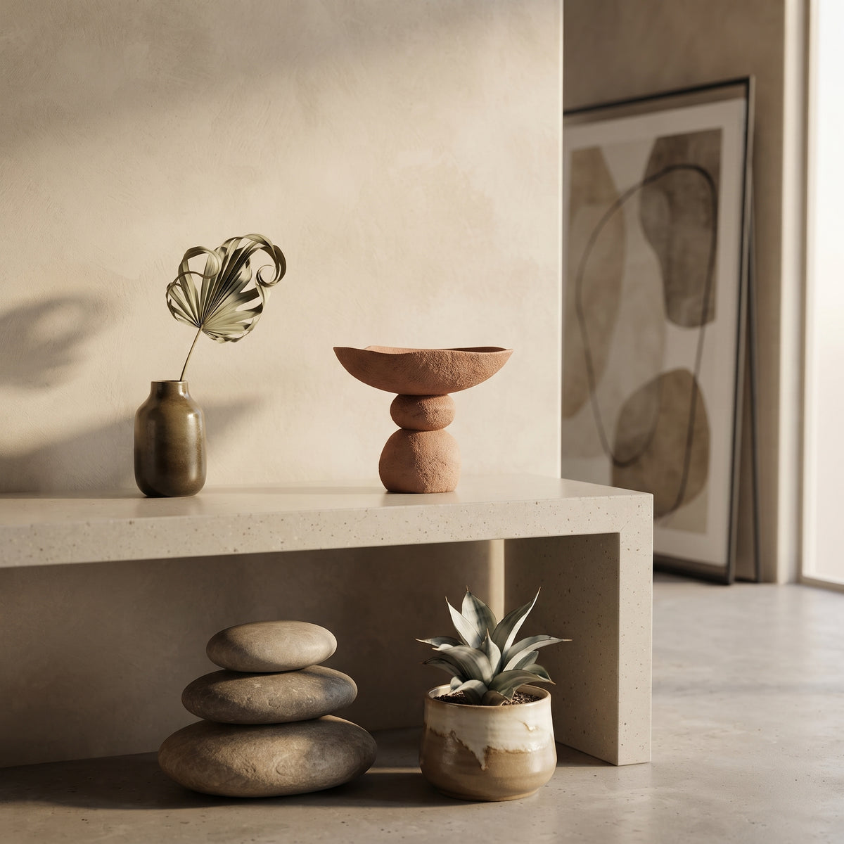 ROUND BOWL WITH BASE TERRACOTTA