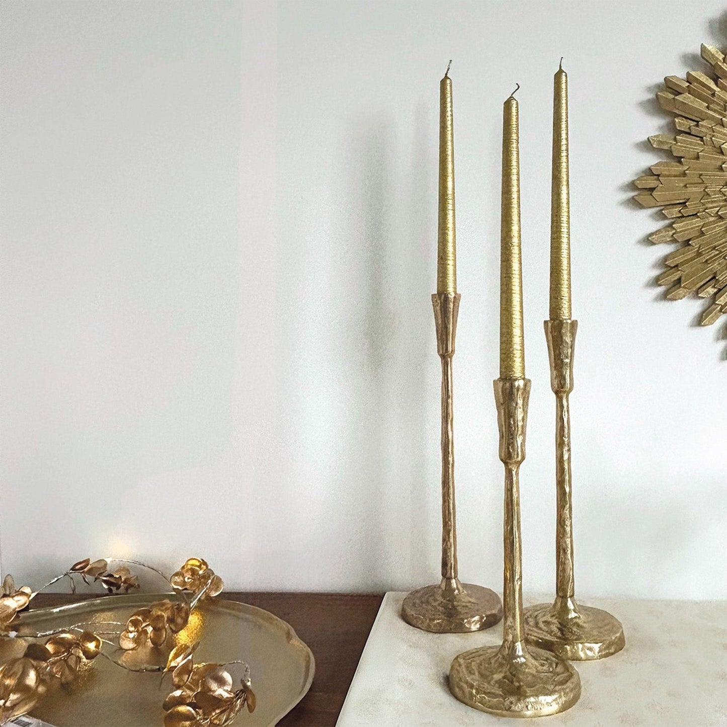S3 CANDLE HOLDER ALICE GOLD