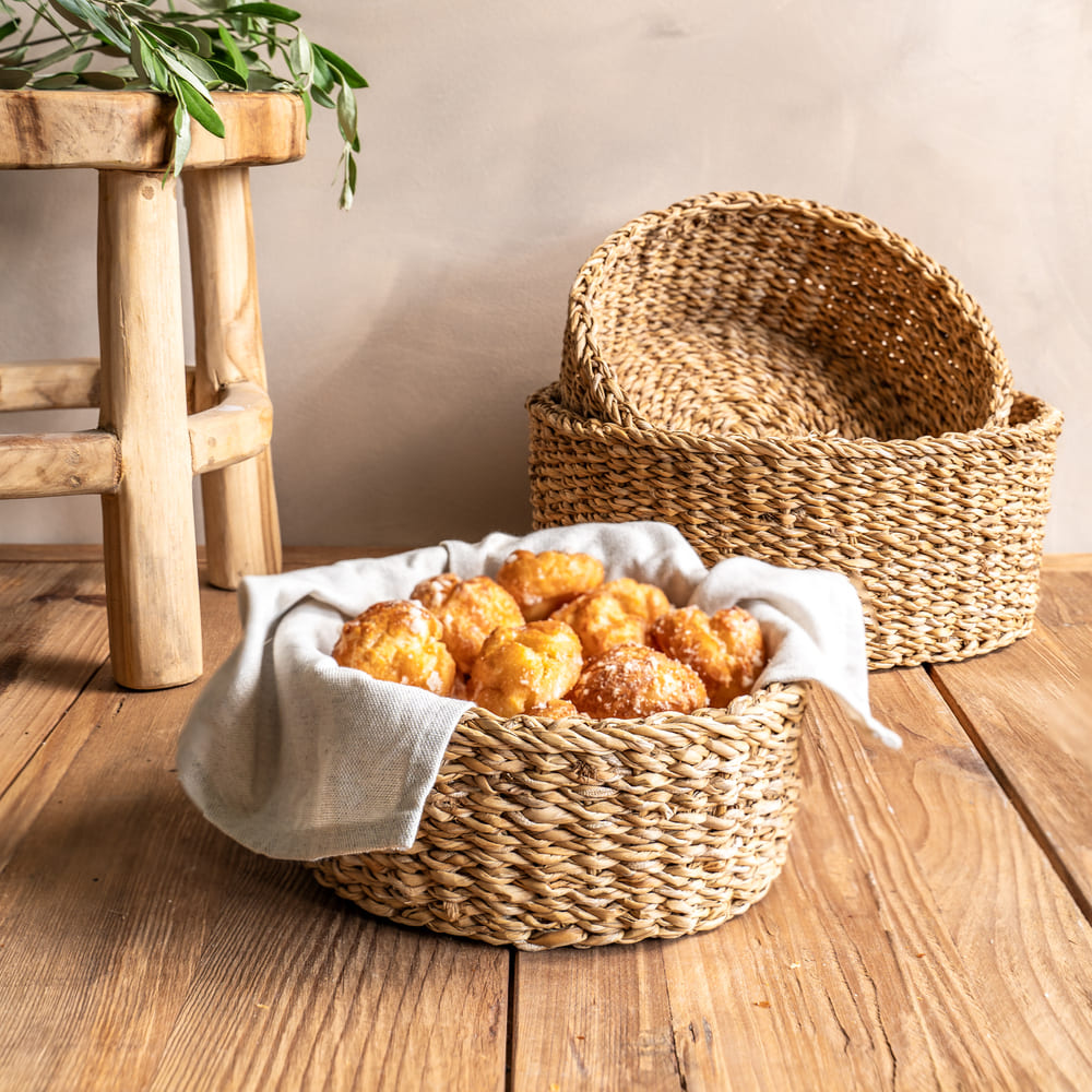 S3 ROUND BASKET SEA GRASS