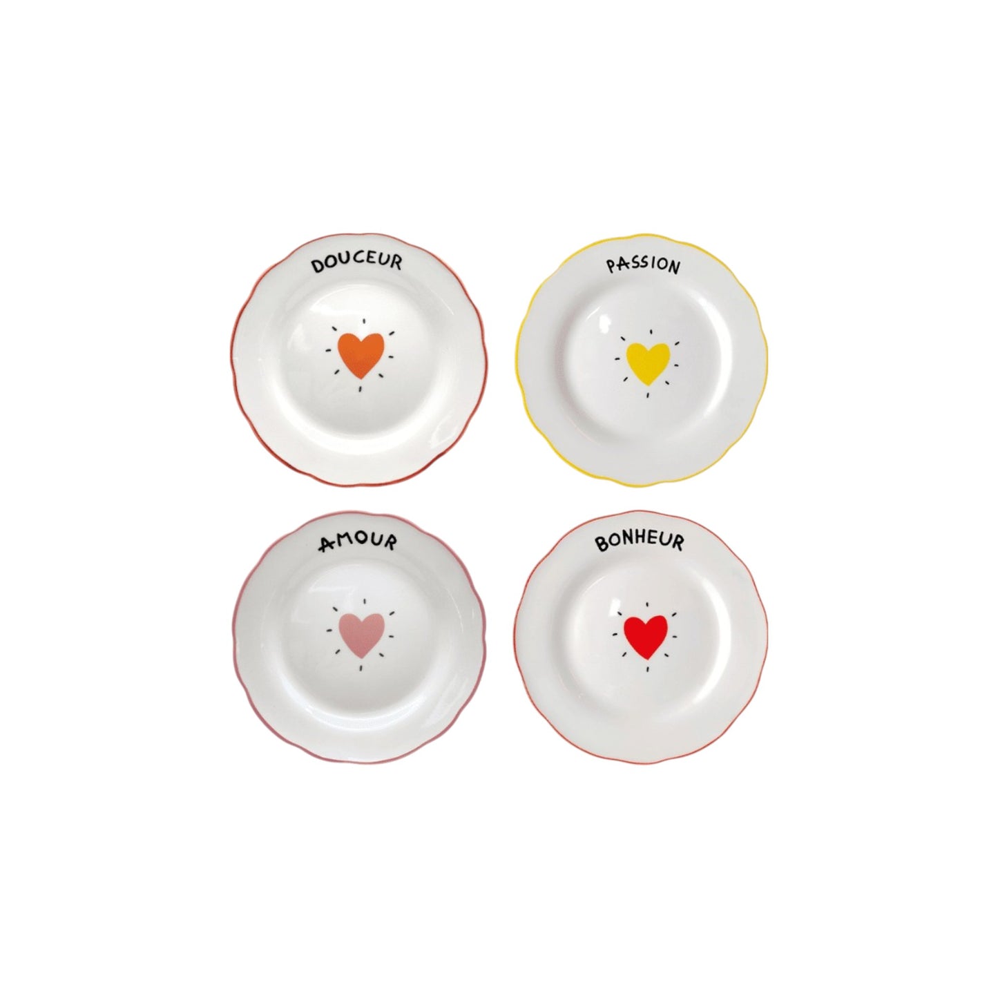 S4 DESSERT PLATE HEART