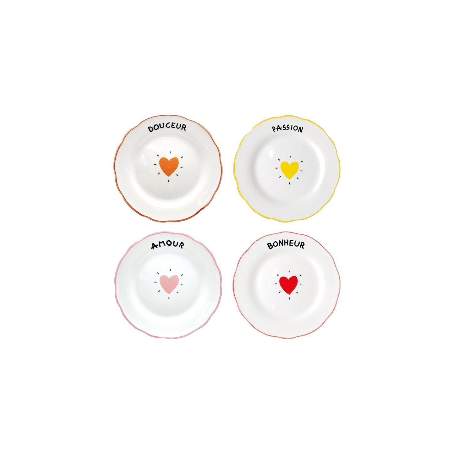 S4 DESSERT PLATE HEART