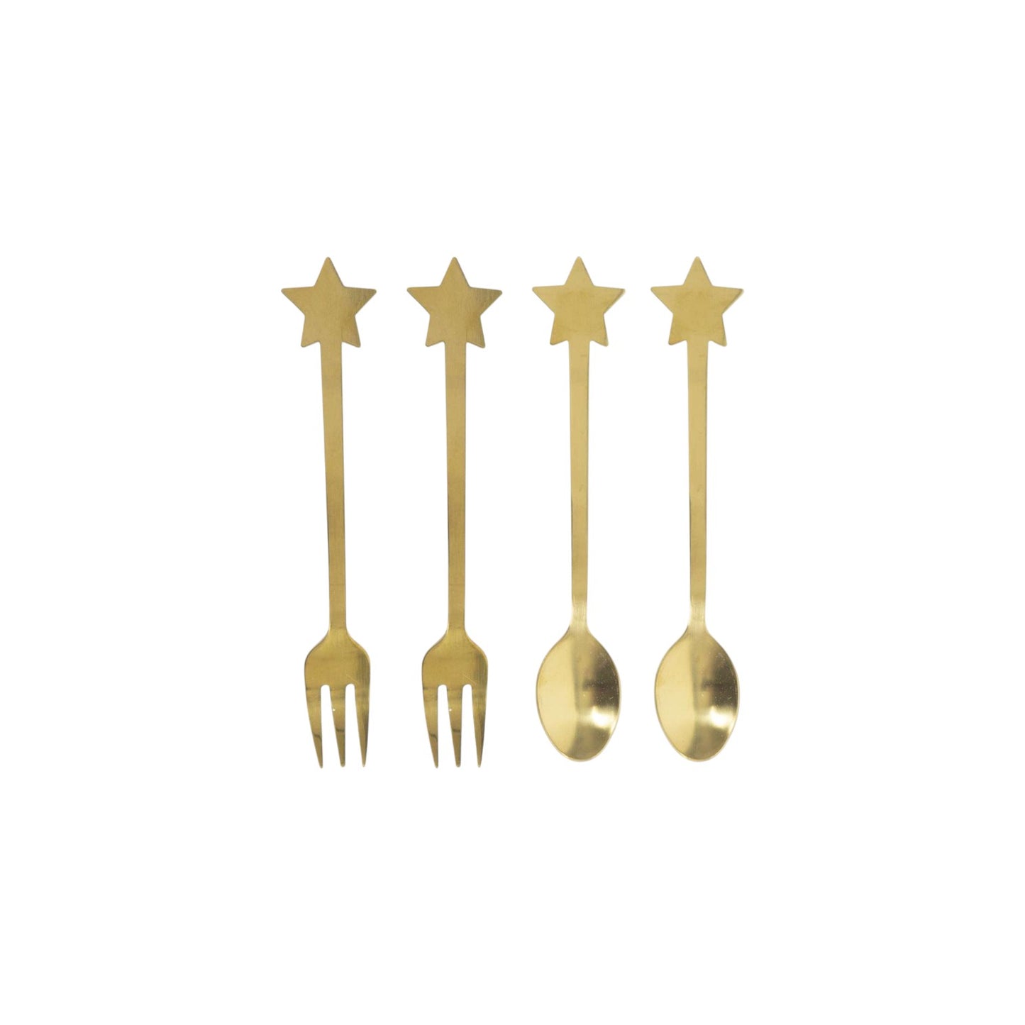 S4 PASTRY FORK AND TEA SPOON STAR GOLD