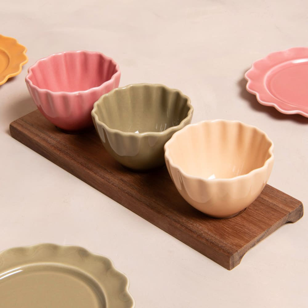S4 SERVING BOWLS AGRA WITH TRAY