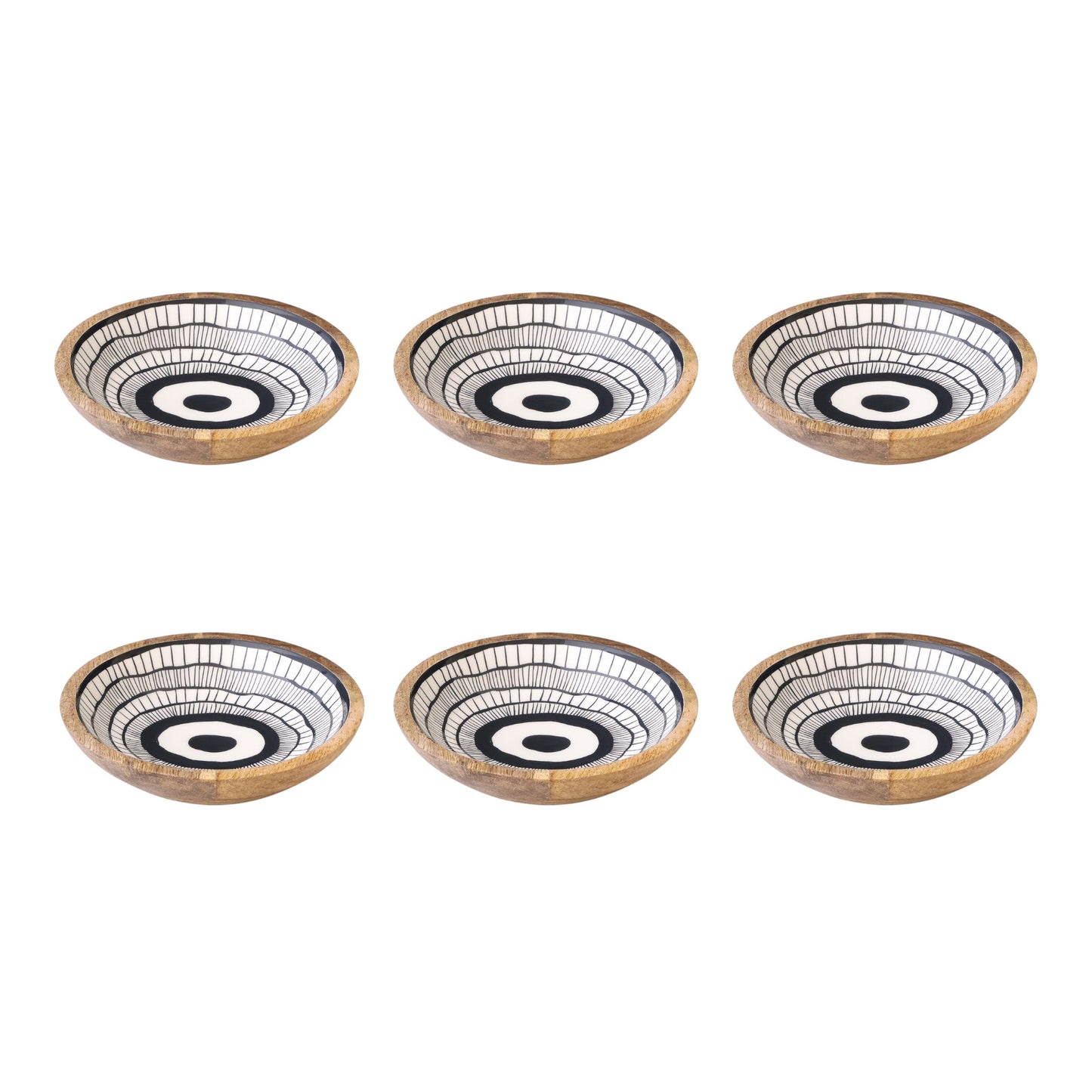 S6 BOWL ETHNIC WOOD NATURAL