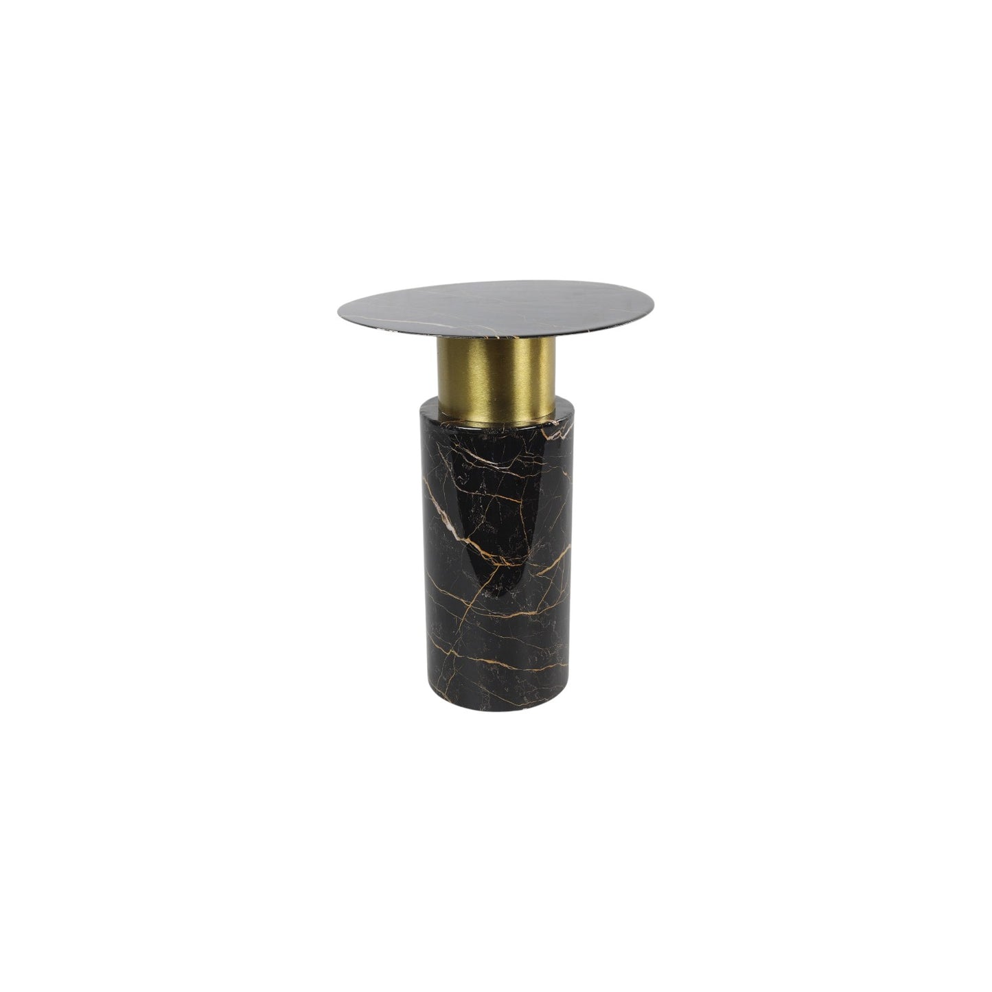 SIDE TABLE LIVA MARBLE BLACK AND GOLD