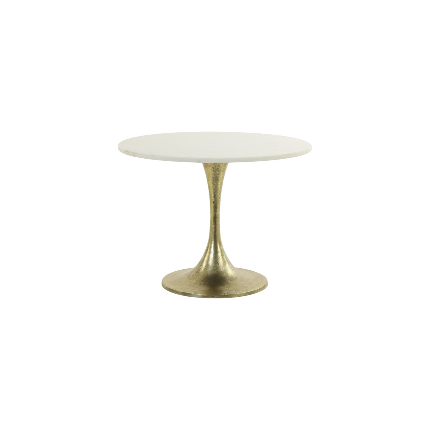 SIDE TABLE RICKERD WHITE MARBLE WITH ANTIQUE BRONZE