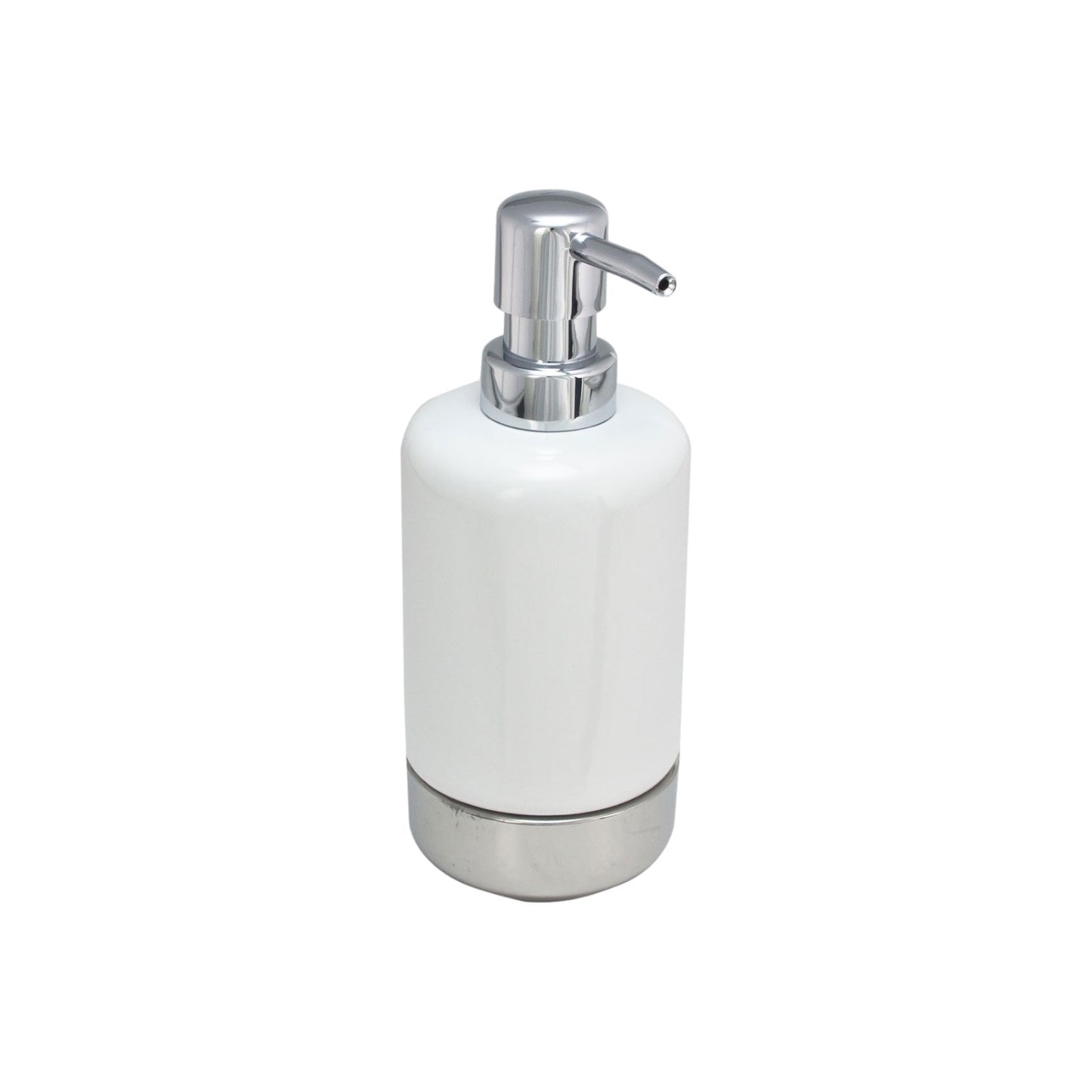 SOAP DISPENSER WHITE AND SILVER
