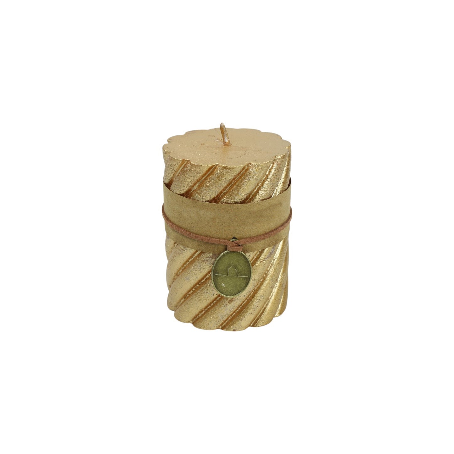 SPIRAL CANDLE ROUND TONNIE METALLIC GOLD