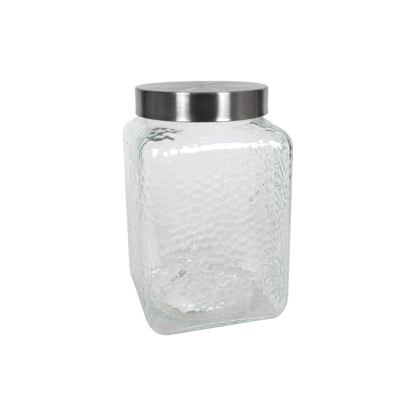 SQUARE STORAGE JAR FROSTY RELIEF GLASS