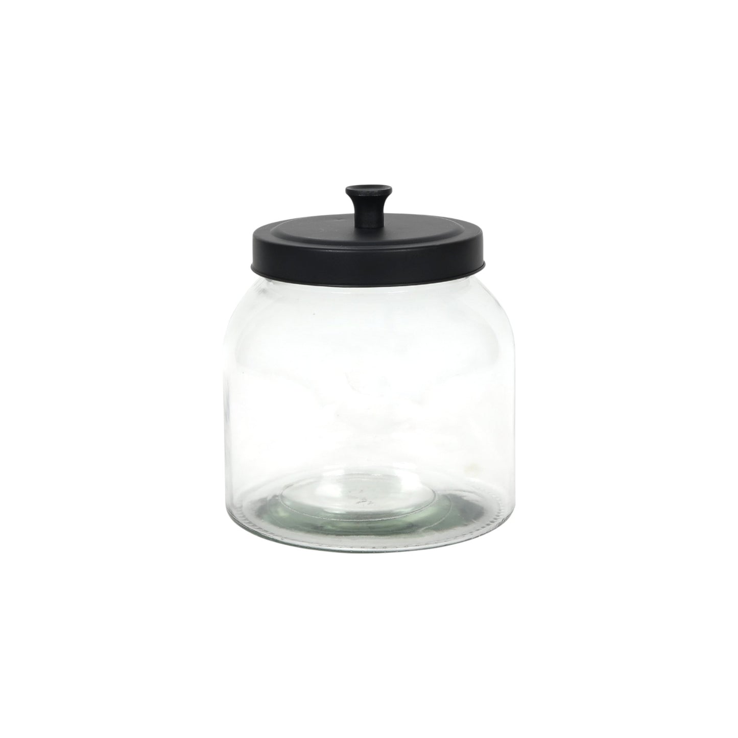 STORAGE JAR GLASS METAL LID BLACK