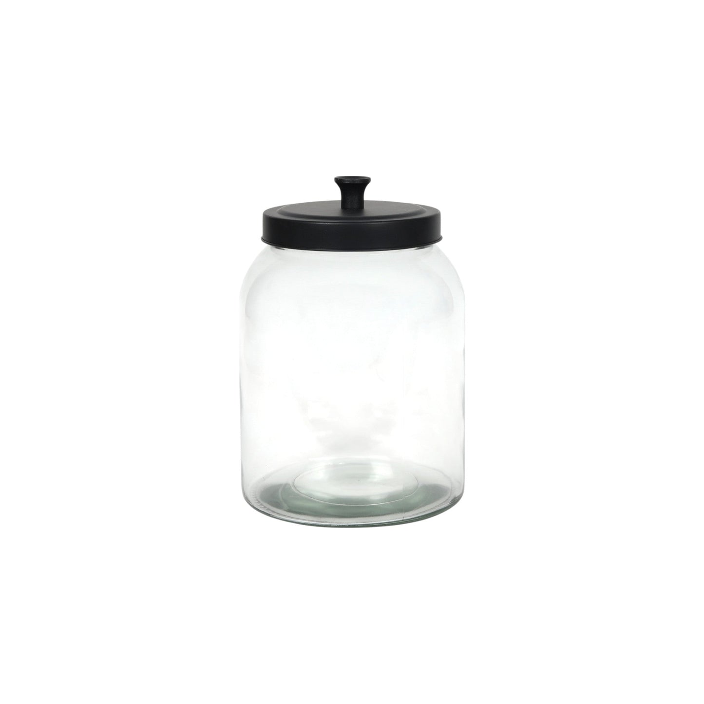 STORAGE JAR GLASS METAL LID BLACK