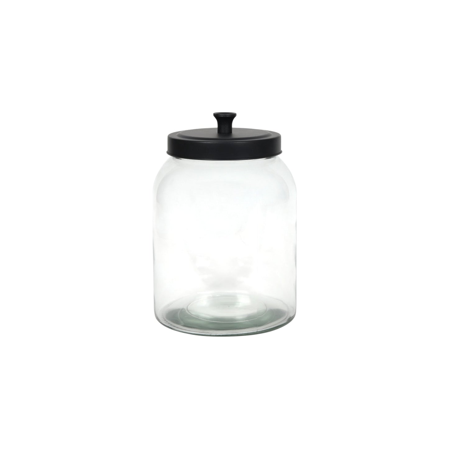 STORAGE JAR GLASS METAL LID BLACK