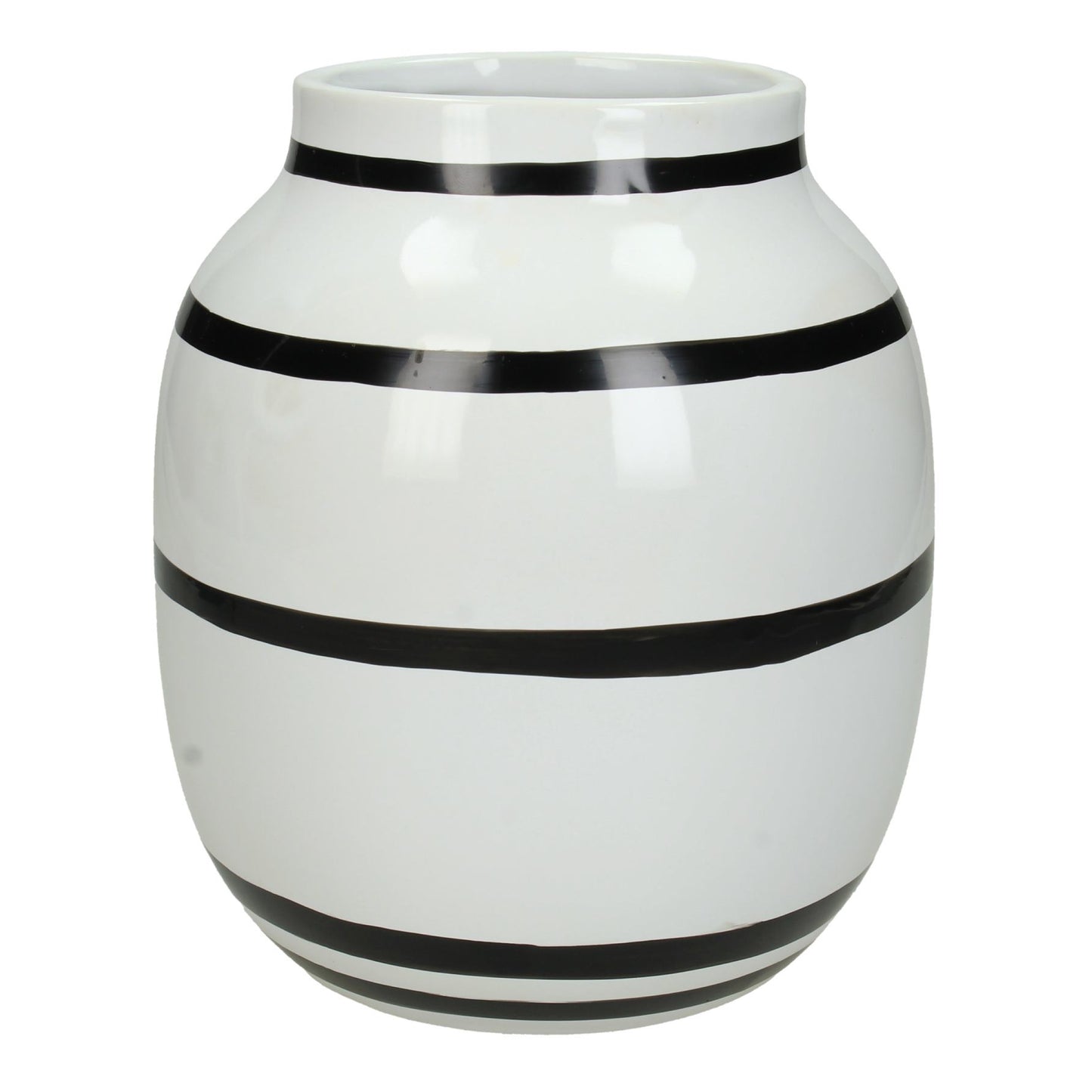 STRIPES FINE EARTHENWARE VASE WHITE