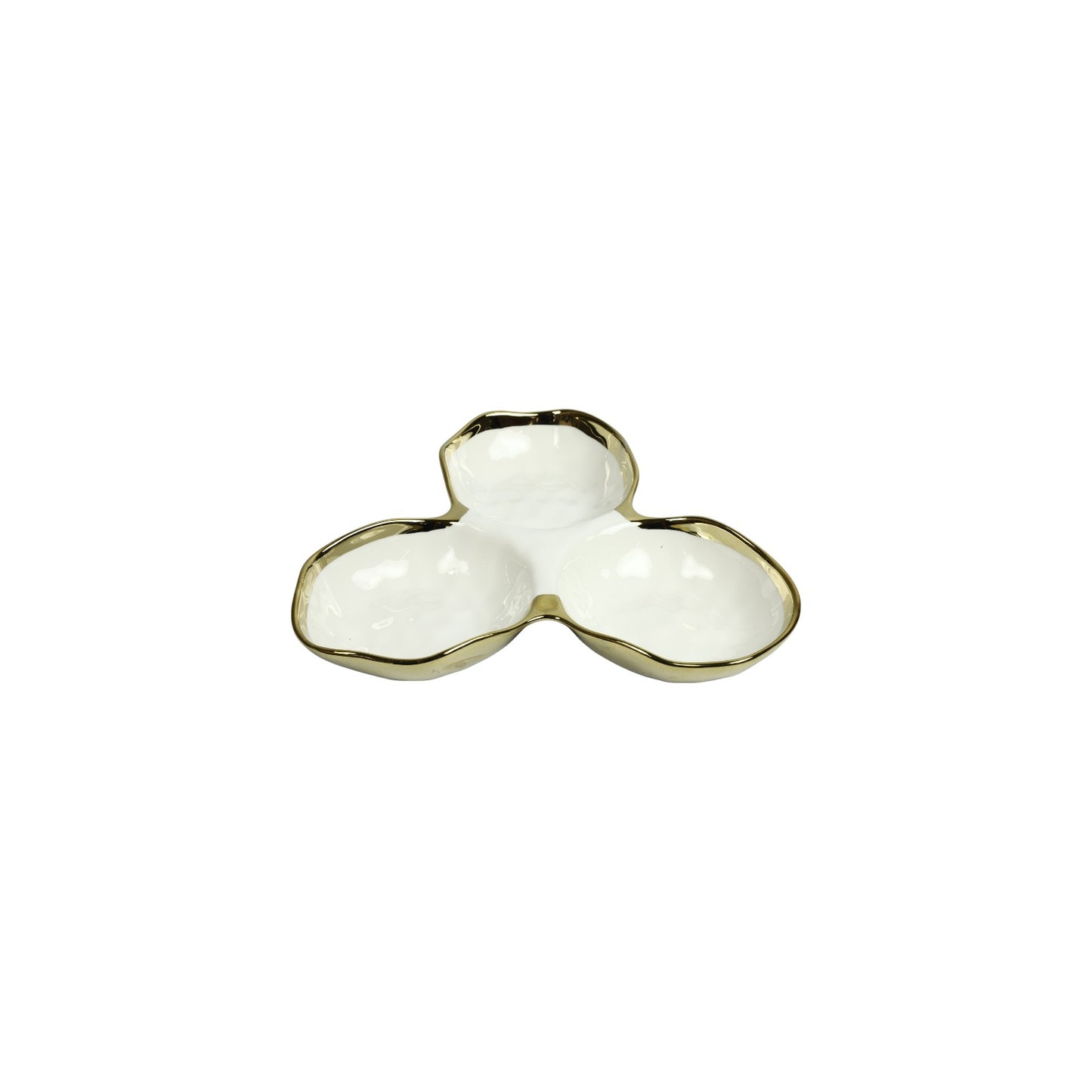 TAPAS TRIO BOWL VERE WHITE AND GOLD