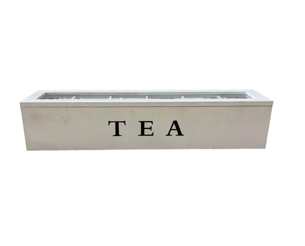 TEA BOX WOOD WITH 6 COMPARTMENTS