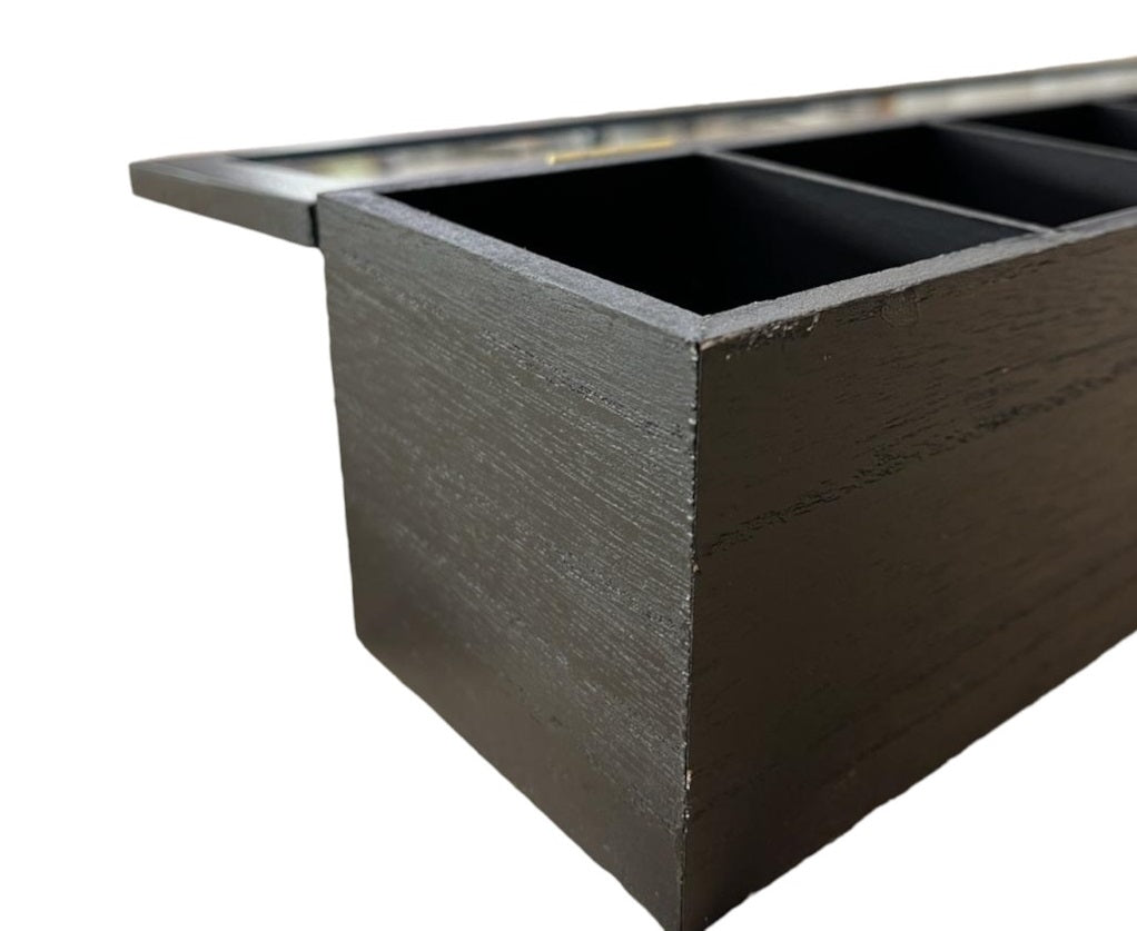 TEA BOX WOOD WITH 6 COMPARTMENTS