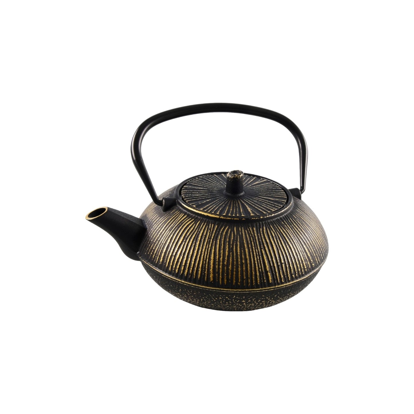TEAPOT CAST IRON GOLD WITH BLACK