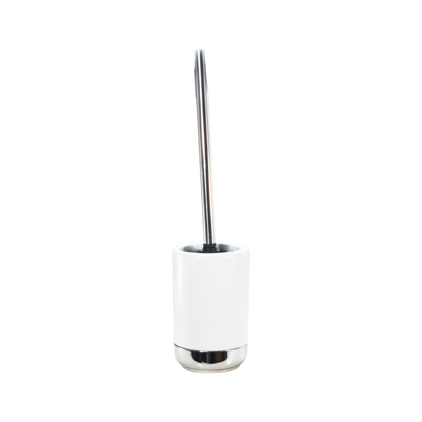 TOILET BRUSH WHITE AND SILVER