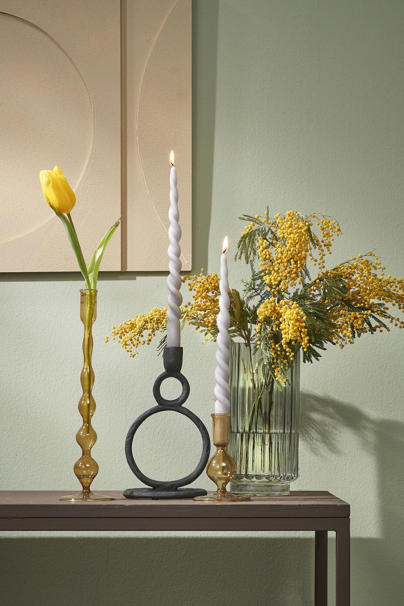 S2 TWIST CANDLE LIGHT GREY