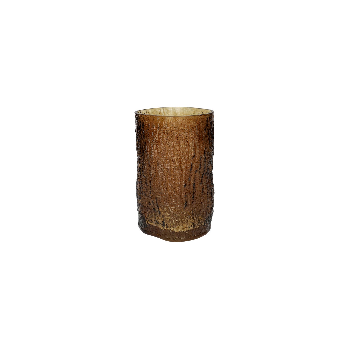 VASE TIMBER BROWN H 21 CM