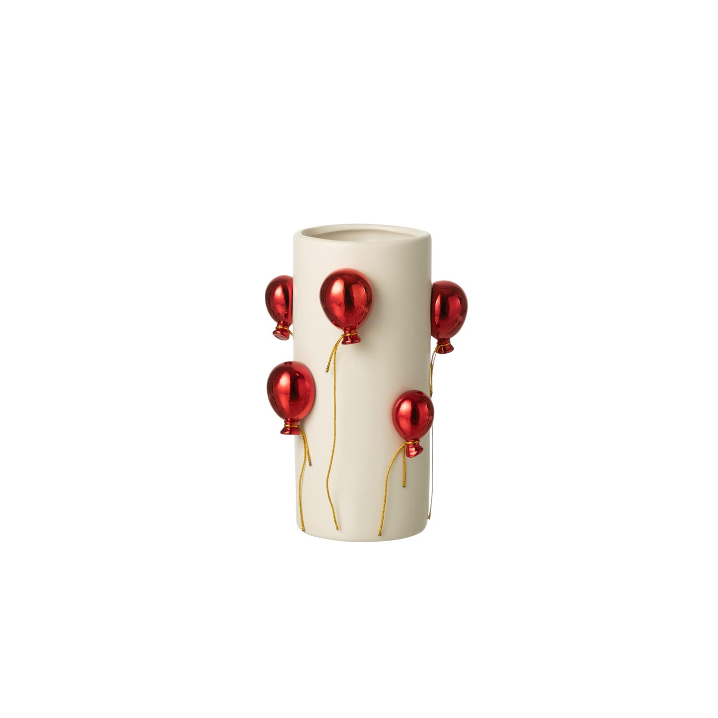 VASE BALLOON WHITE AND RED