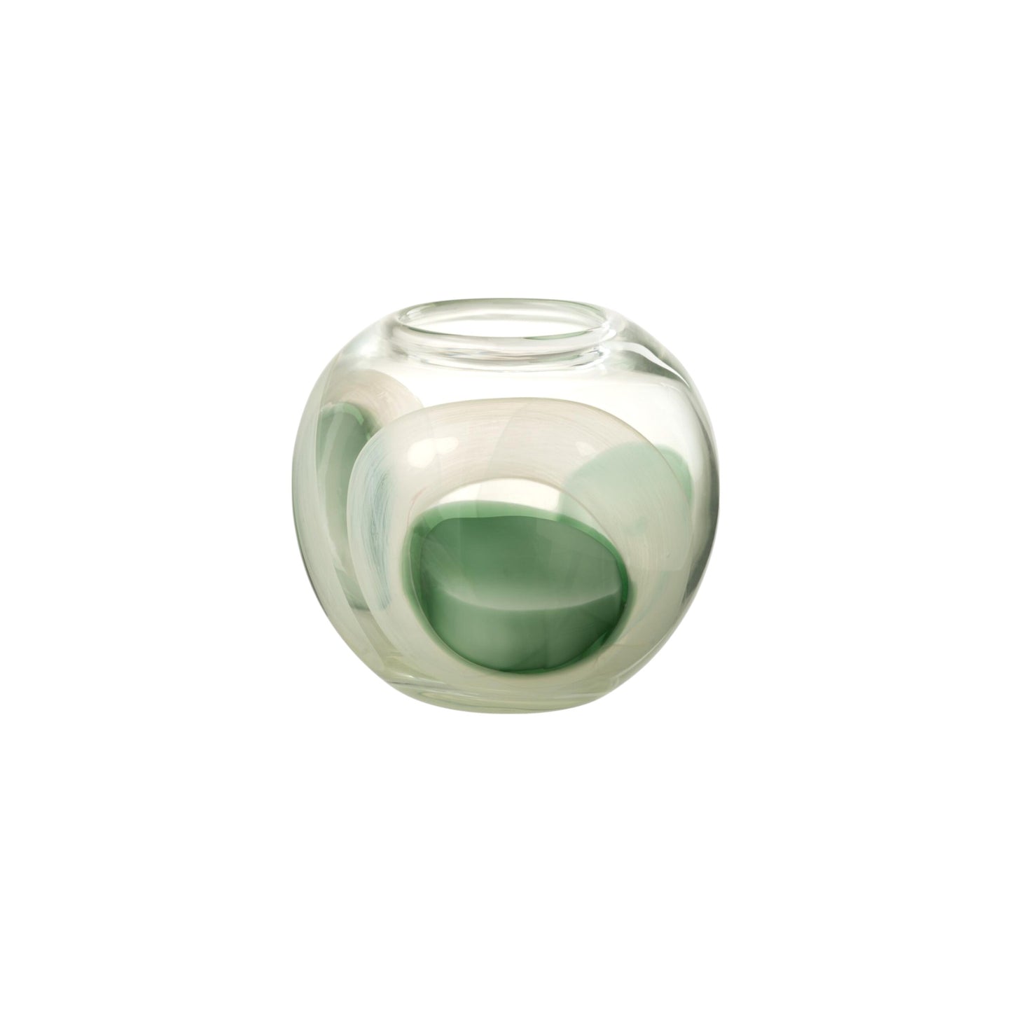 VASE LIVY GLASS GREEN AND WHITE