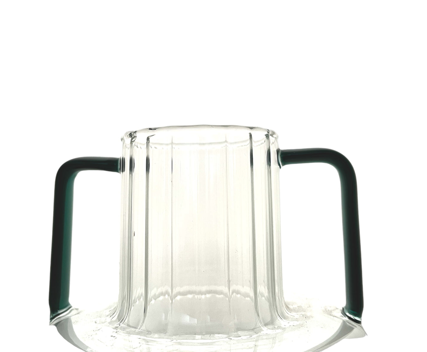 VINTAGE EMERALD HANDLES VASE
