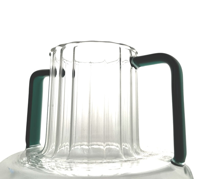 VINTAGE EMERALD HANDLES VASE