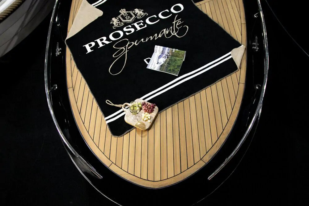 WINE PROSECCO BLACK PLAID