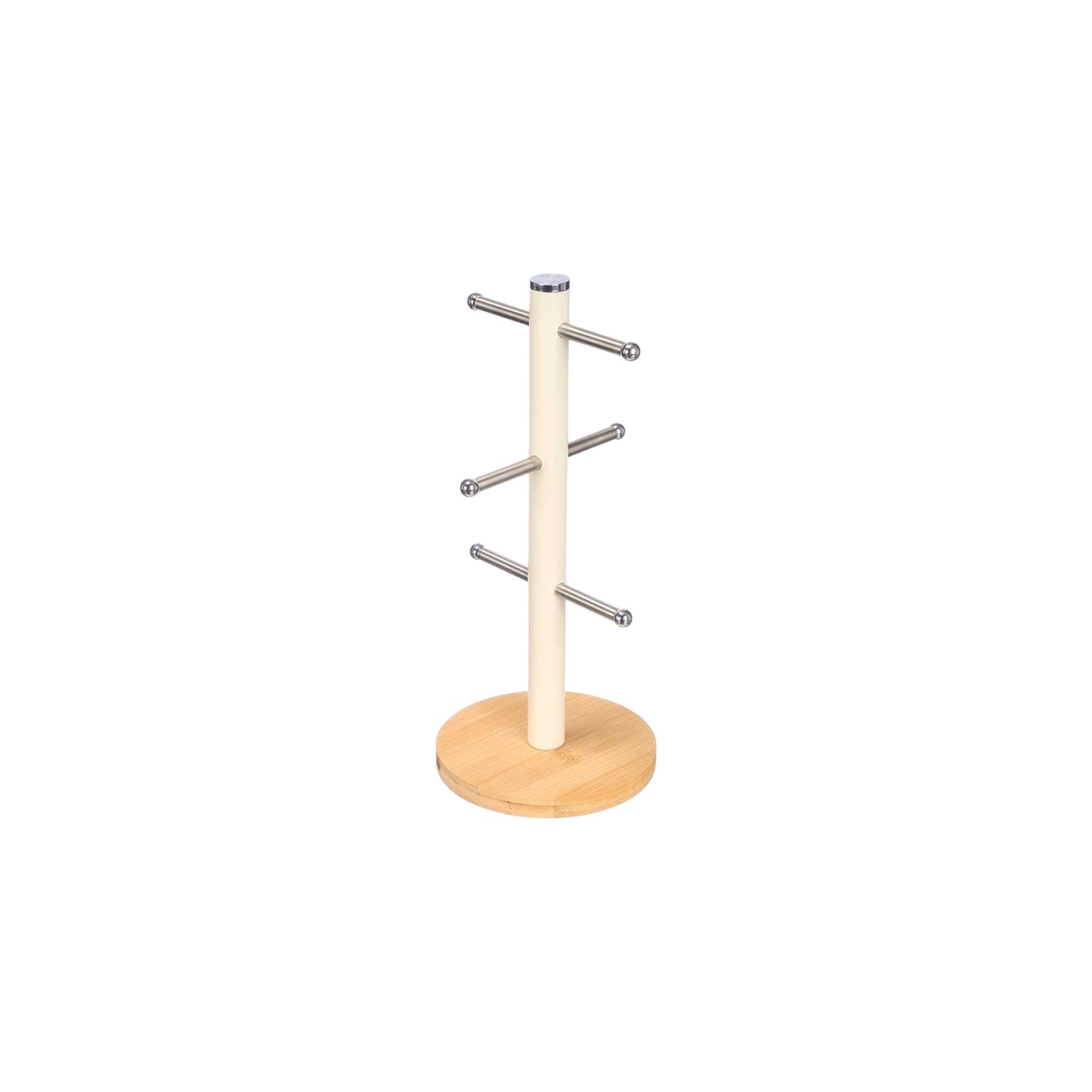 6 CUPS HOLDER CREAM BAMBOO BASE