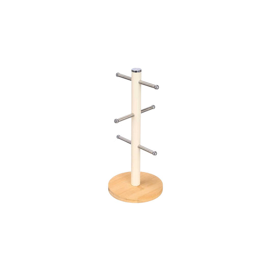 6 CUPS HOLDER CREAM BAMBOO BASE