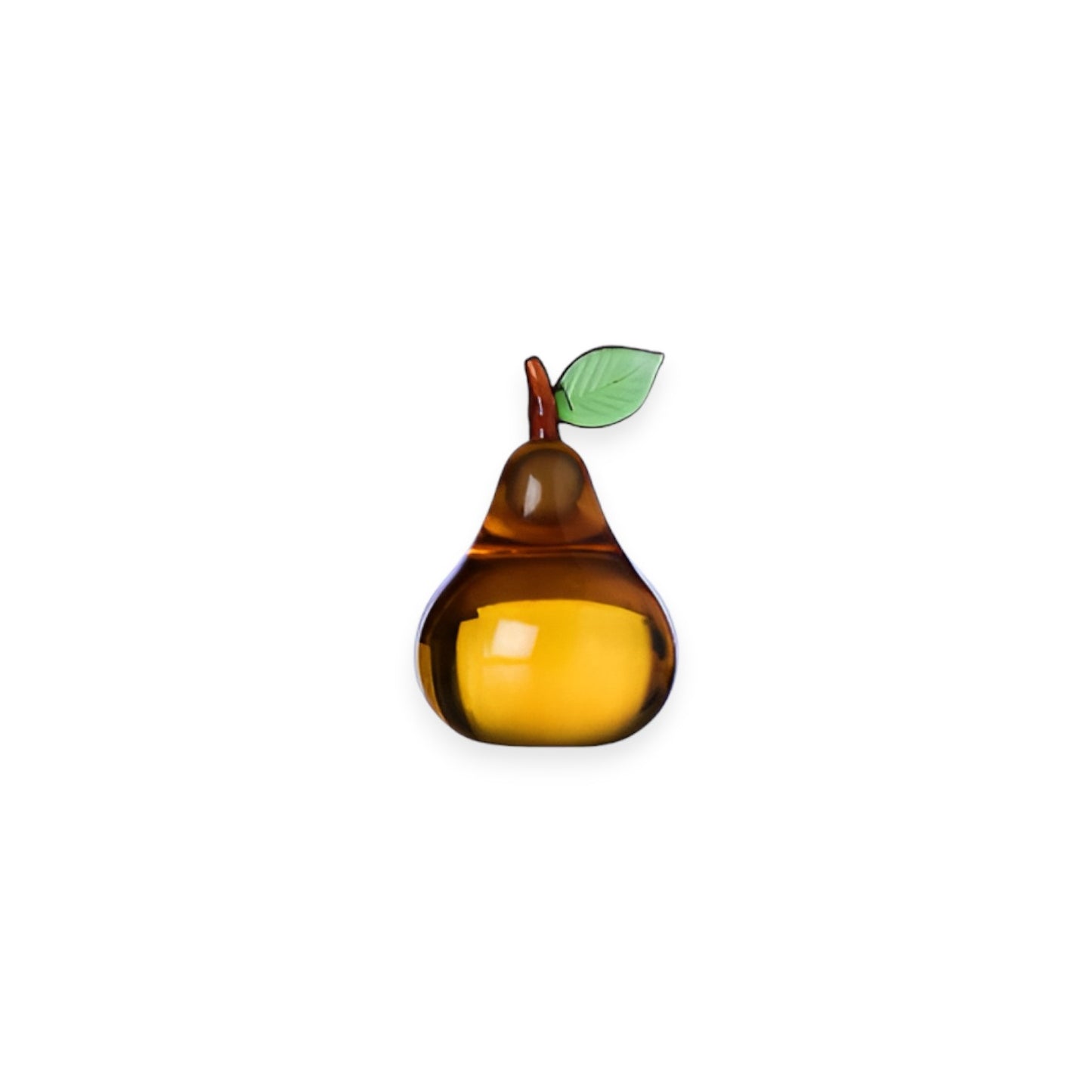 AMBER PEAR PAPERWEIGHT