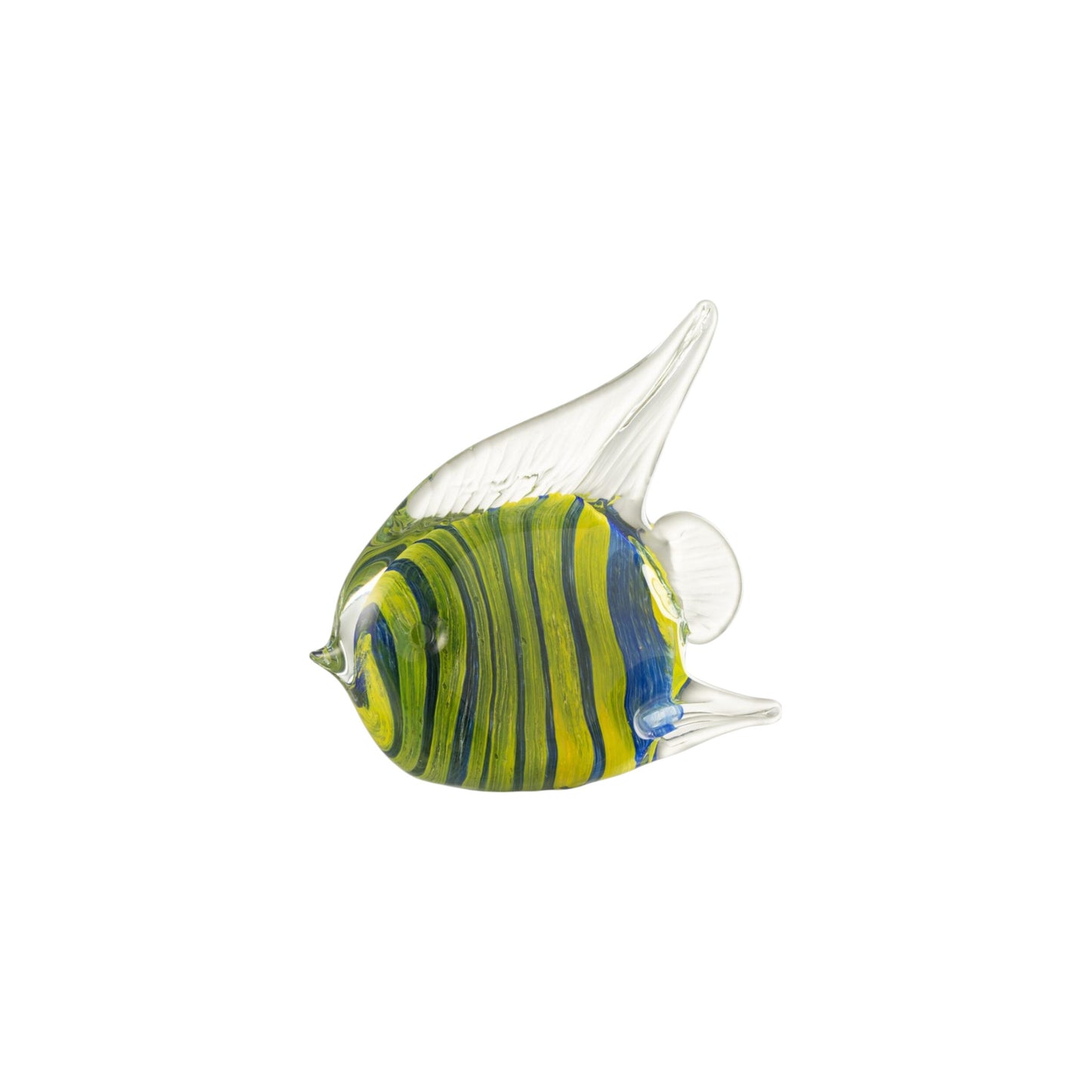 ANGEL FISH GLASS YELLOW AND BLUE