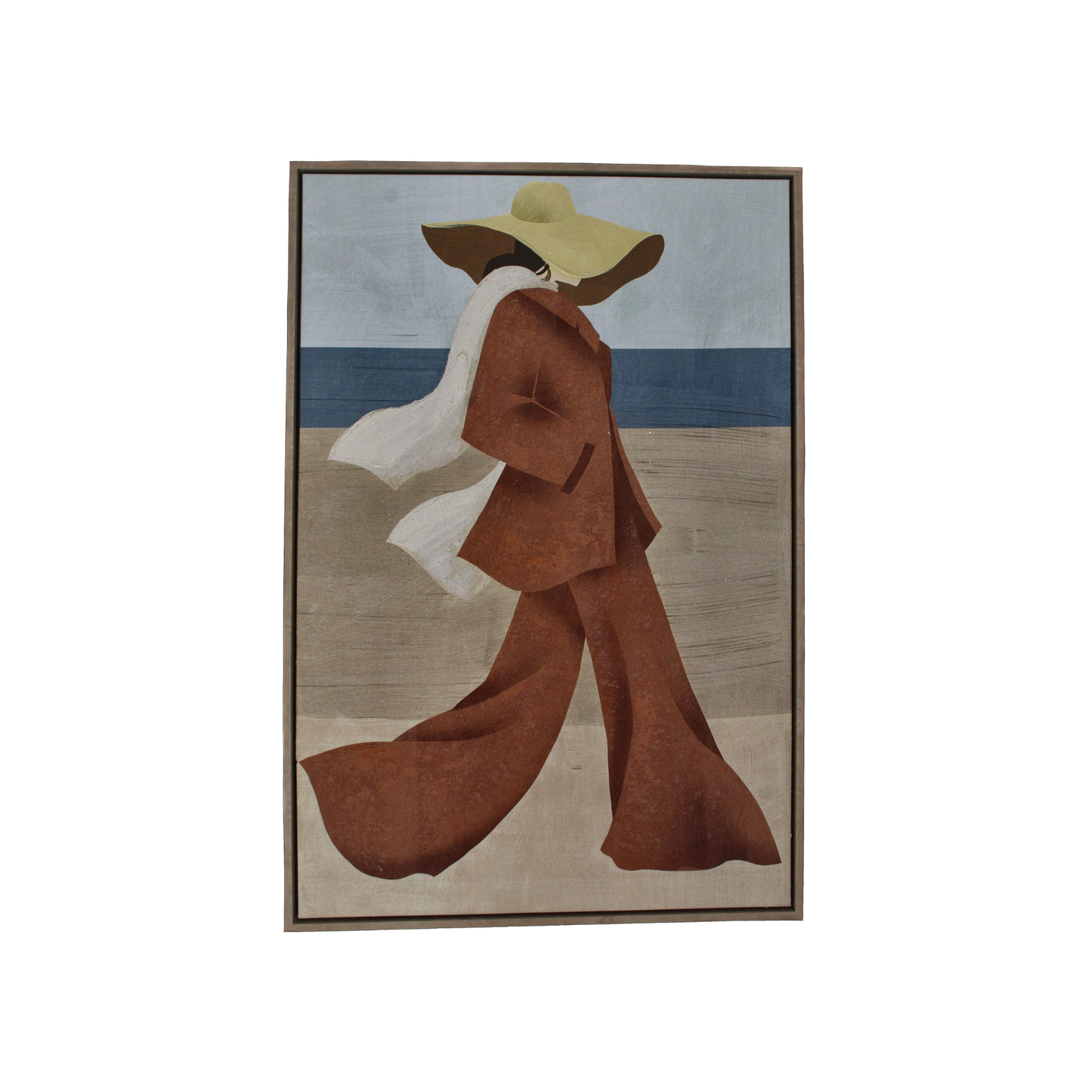 ARTWORK LADY WALKING CAMEL
