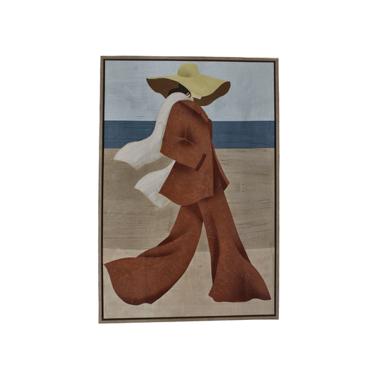 ARTWORK LADY WALKING CAMEL
