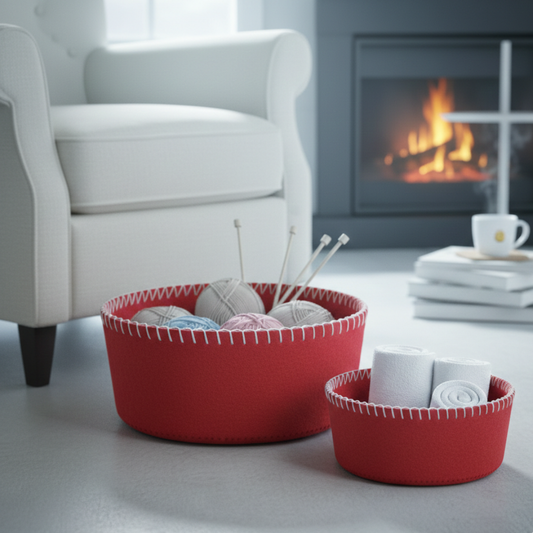 BASKET FELT WHITE EDGE