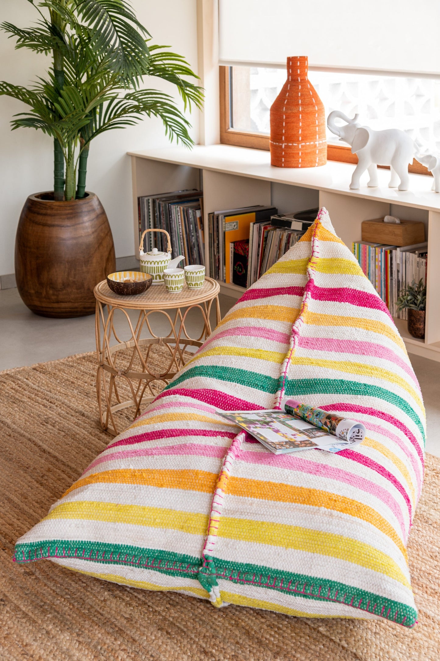 BEAN BAG COCOON STRIPES RECYCLED COTTON MIX