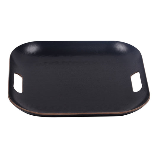 BLACK SQUARE TRAY WITH HANDLES