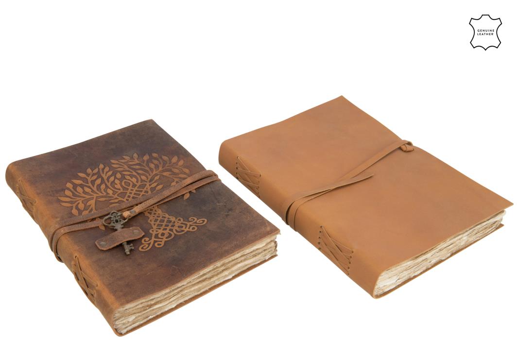 BOOK ANTIQUE LEATHER / PAPER BROWN LARGE