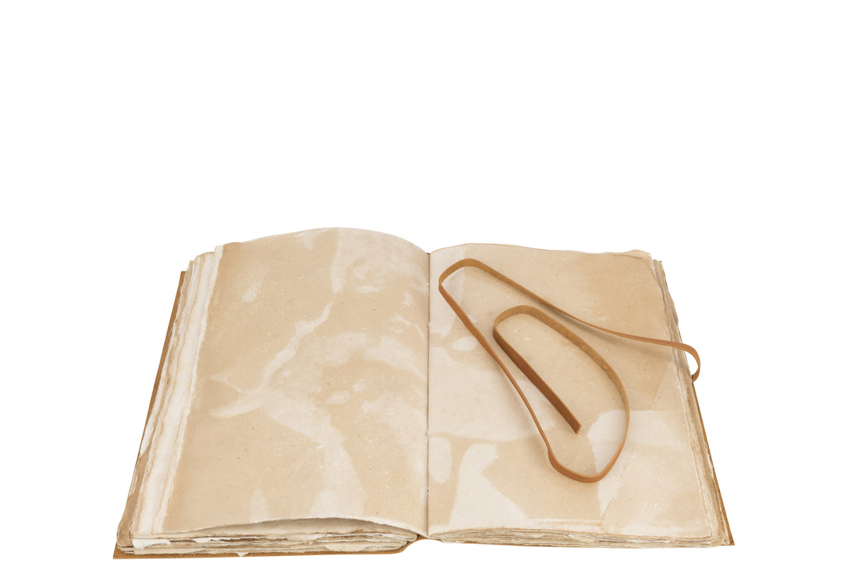 BOOK ANTIQUE LEATHER / PAPER BROWN LARGE