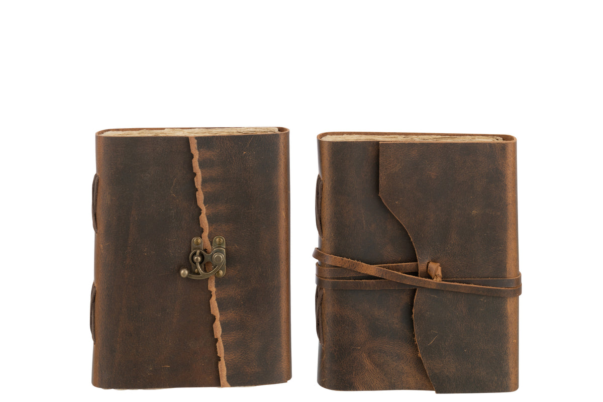 BOOK ANTIQUE LEATHER / PAPER BROWN MEDIUM