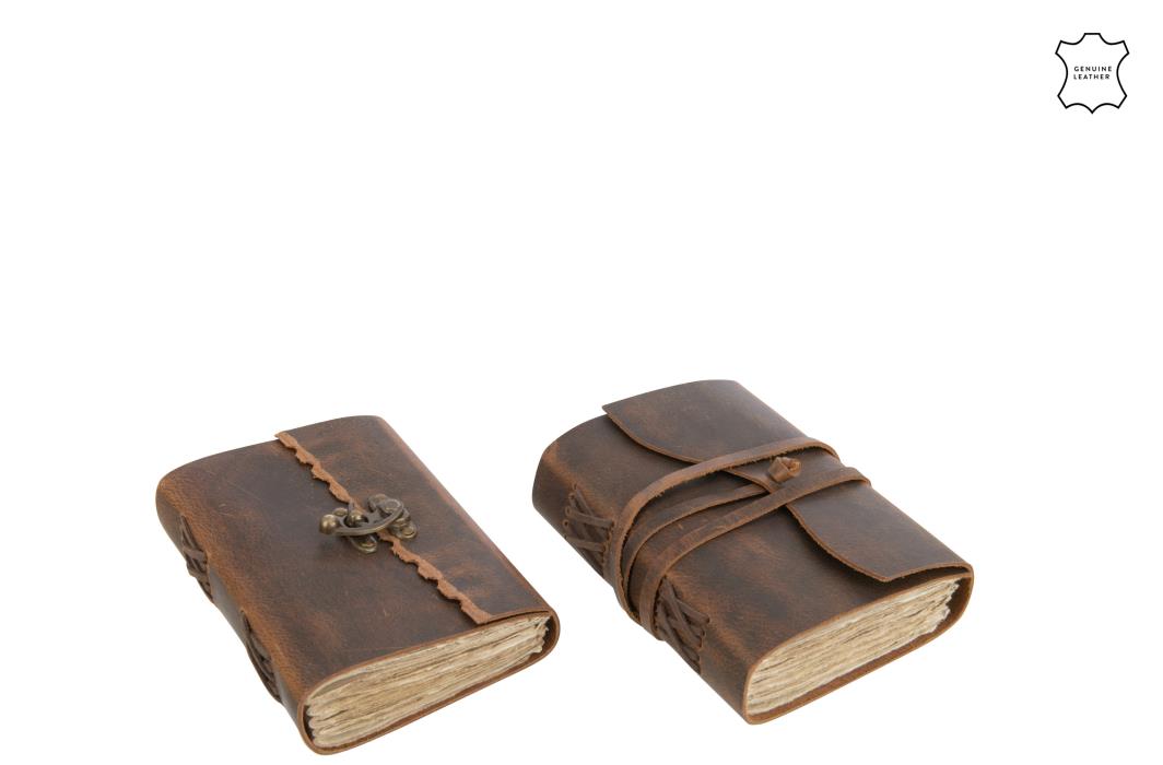 BOOK ANTIQUE LEATHER / PAPER BROWN SMALL