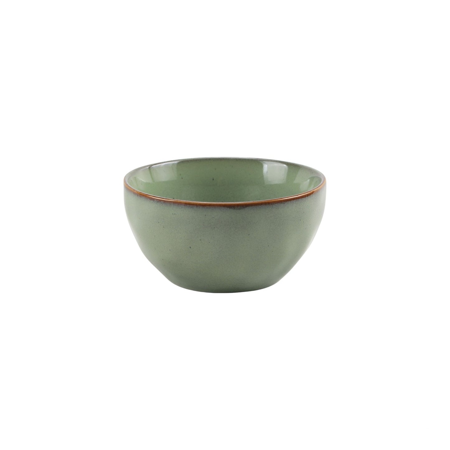 BOWL 13.7 X 7 CM REACTIVE GLAZE OCEAN MINT BROWN