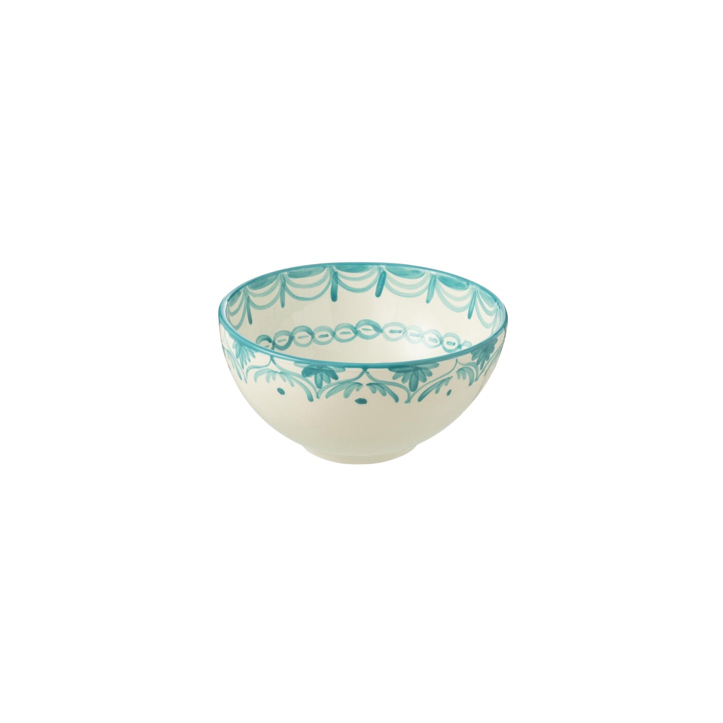 BOWL GRANADA HIGH CERAMIC AQUA AND WHITE