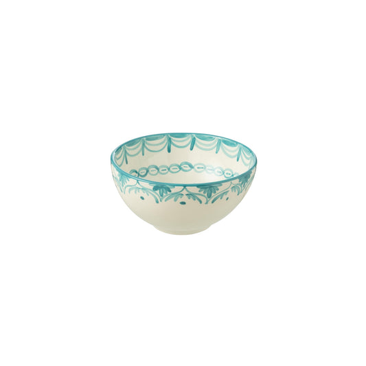 BOWL GRANADA HIGH CERAMIC AQUA AND WHITE