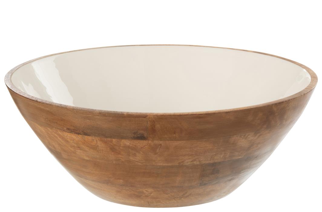 BOWL KOS WOOD BROWN / WHITE