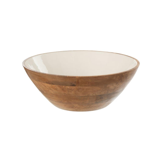 BOWL KOS WOOD BROWN / WHITE