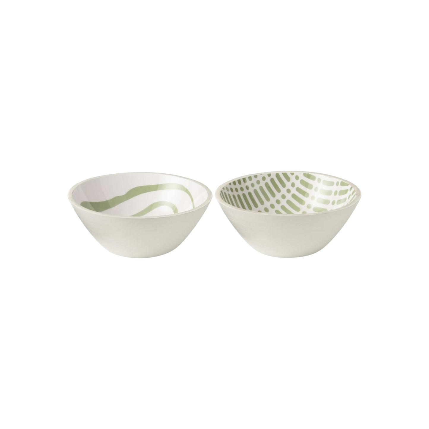 BOWL MANGO WOOD GREEN AND WHITE