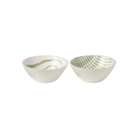 BOWL MANGO WOOD GREEN AND WHITE